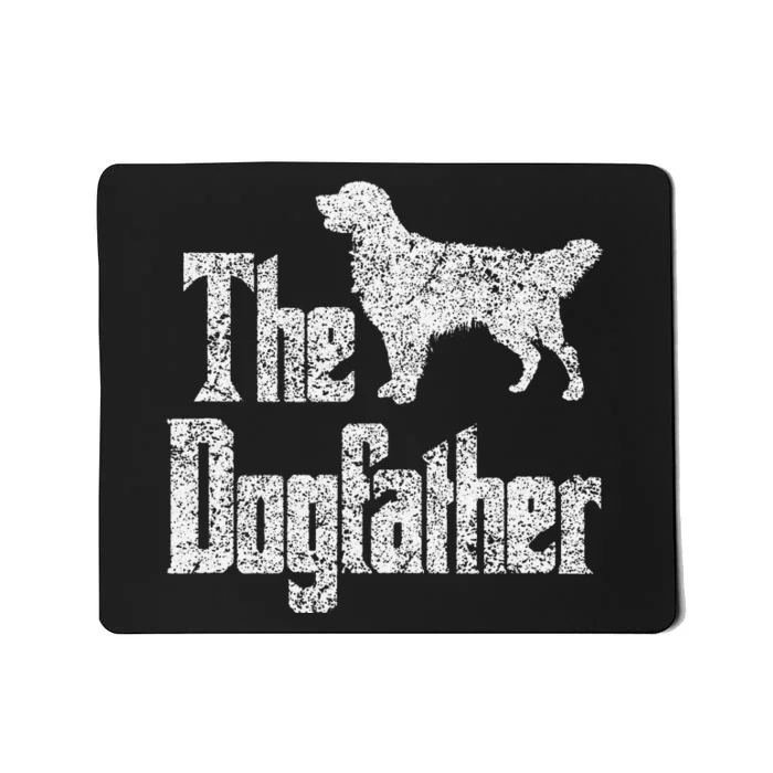 The Dogfather , Golden Retriever silhouette, dog gift Mousepad