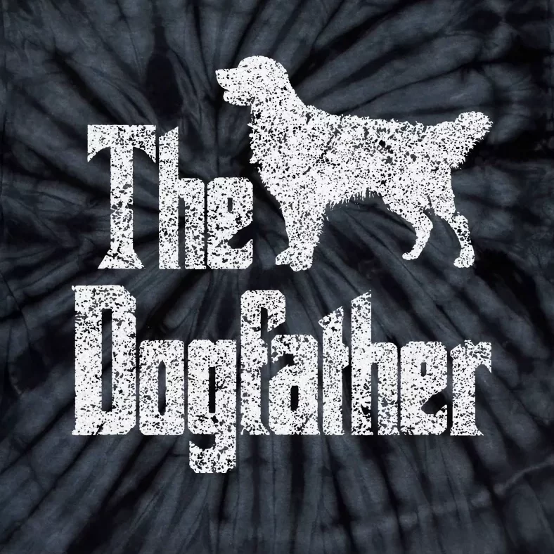 The Dogfather , Golden Retriever silhouette, dog gift Tie-Dye T-Shirt