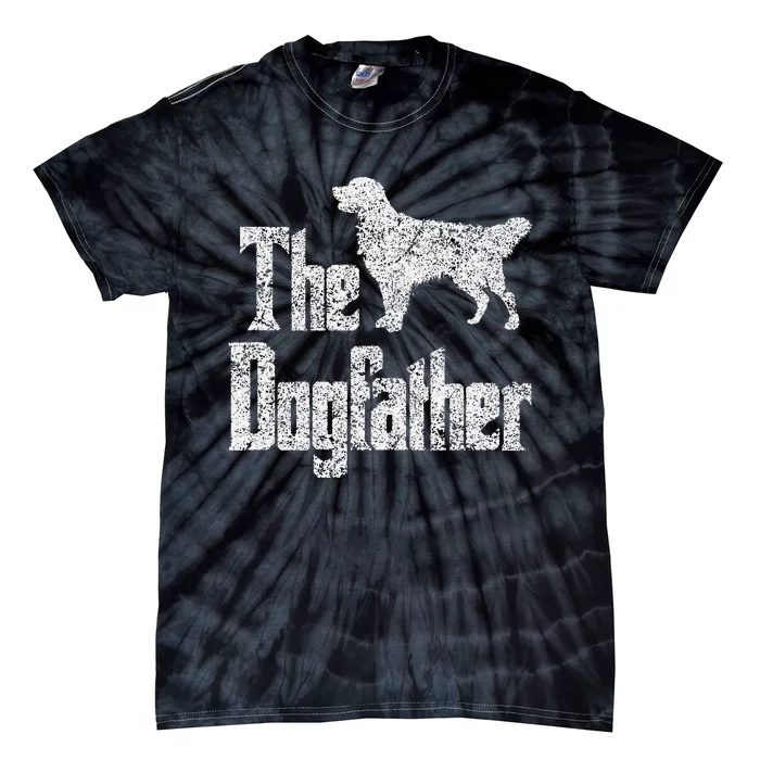 The Dogfather , Golden Retriever silhouette, dog gift Tie-Dye T-Shirt