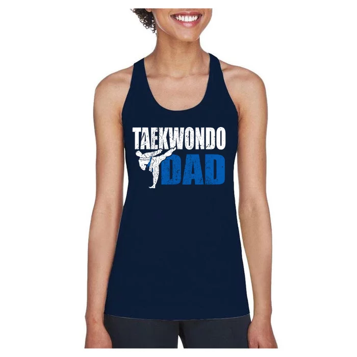 Taekwondo Dad Gift Idea Funny Fan Taekwondo Costume Women's Racerback Tank