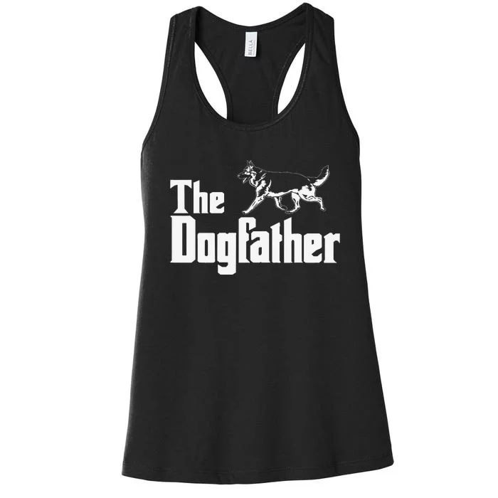 The Dogfather German Shepherd Funny Gift Women's Racerback Tank