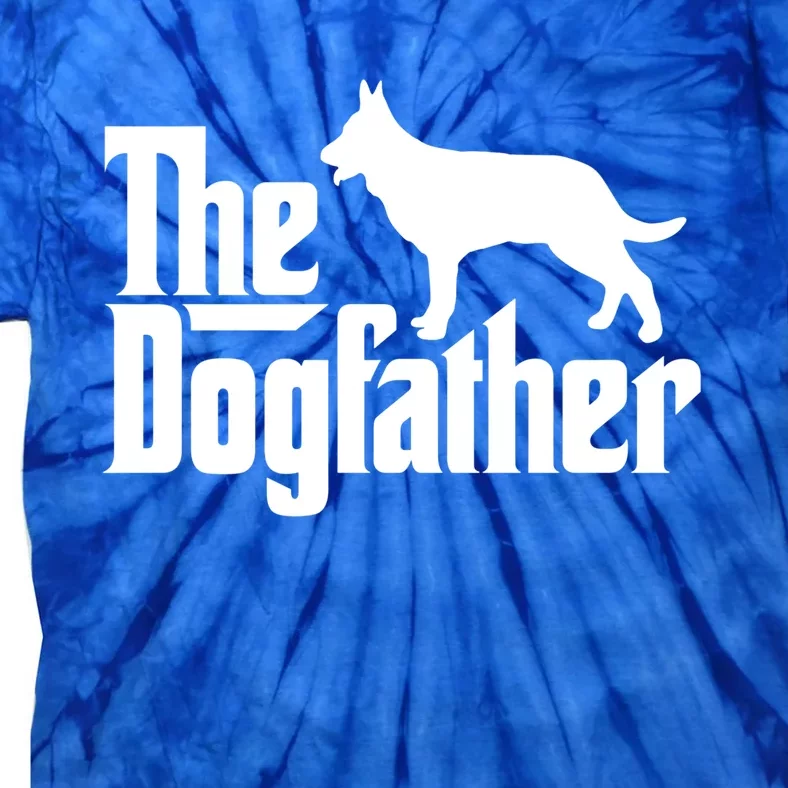 The Dogfather Ger Shepherd Dog Dad Funny Gift Tie-Dye T-Shirt