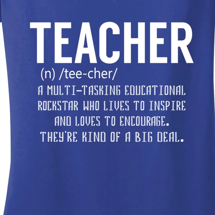 Teacher Definition Gift Teacher Appreciation Gift Women's V-Neck T-Shirt