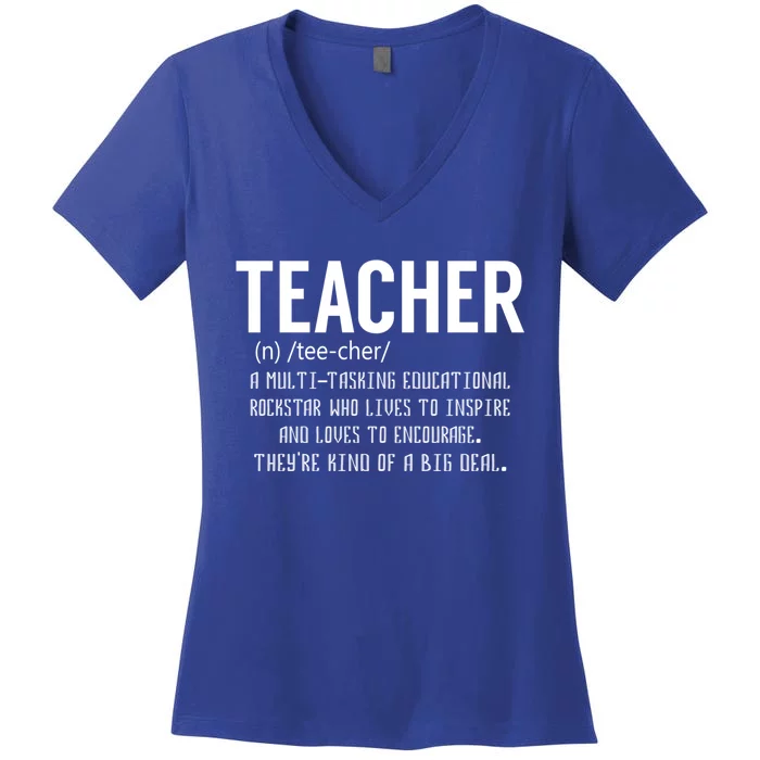 Teacher Definition Gift Teacher Appreciation Gift Women's V-Neck T-Shirt