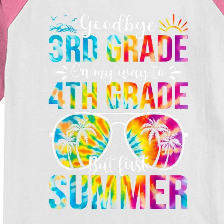 Tie Dye Goodbye 3rd Grade Graduation To 4th Grade Summer Gift Kids Colorblock Raglan Jersey