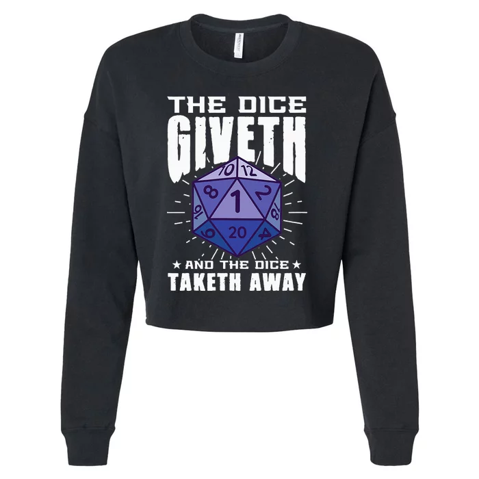 The Dice Giveth And Dice Taketh Away Cropped Pullover Crew