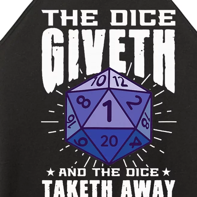 The Dice Giveth And Dice Taketh Away Women’s Perfect Tri Rocker Tank