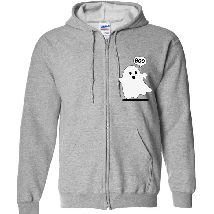 Thumbs Down Ghost Screaming Boo Disapproval Ghost Halloween Full Zip Hoodie