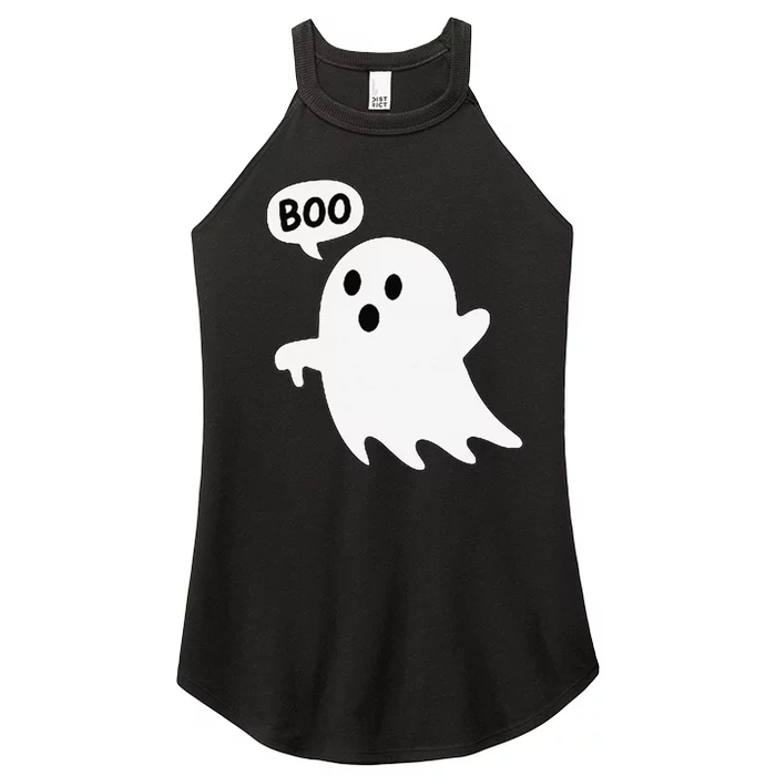 Thumbs Down Ghost Screaming Boo Disapproval Ghost Halloween Women’s Perfect Tri Rocker Tank