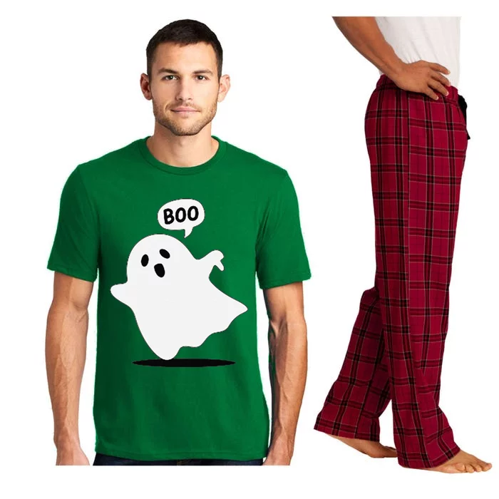 Thumbs Down Ghost Screaming Boo Disapproval Ghost Halloween Pajama Set