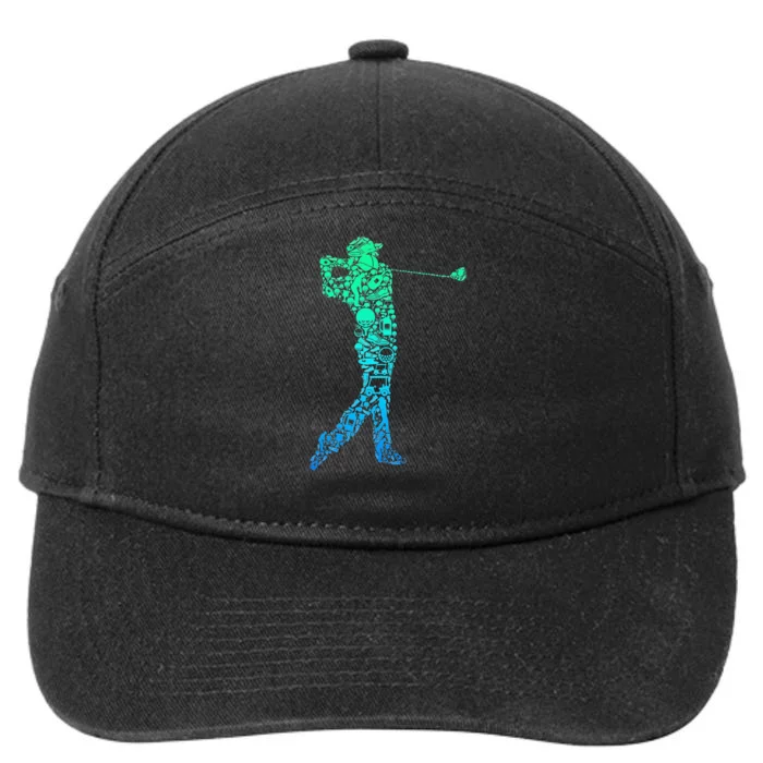 tie dye Golf Club Golfer Golfing sport 7-Panel Snapback Hat