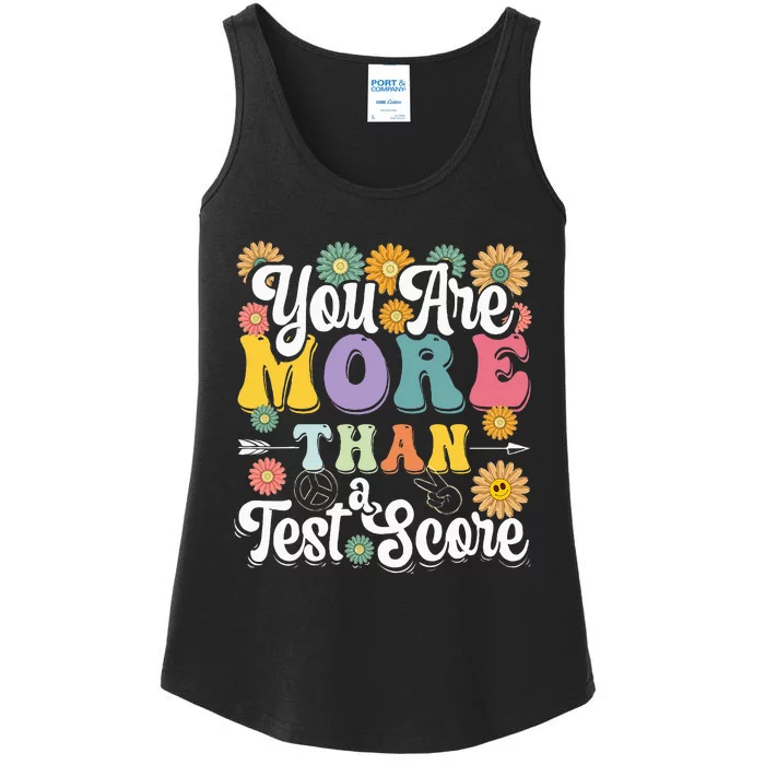 Test Day Groovy Teacher You Are More Than A Test Score Ladies Essential Tank