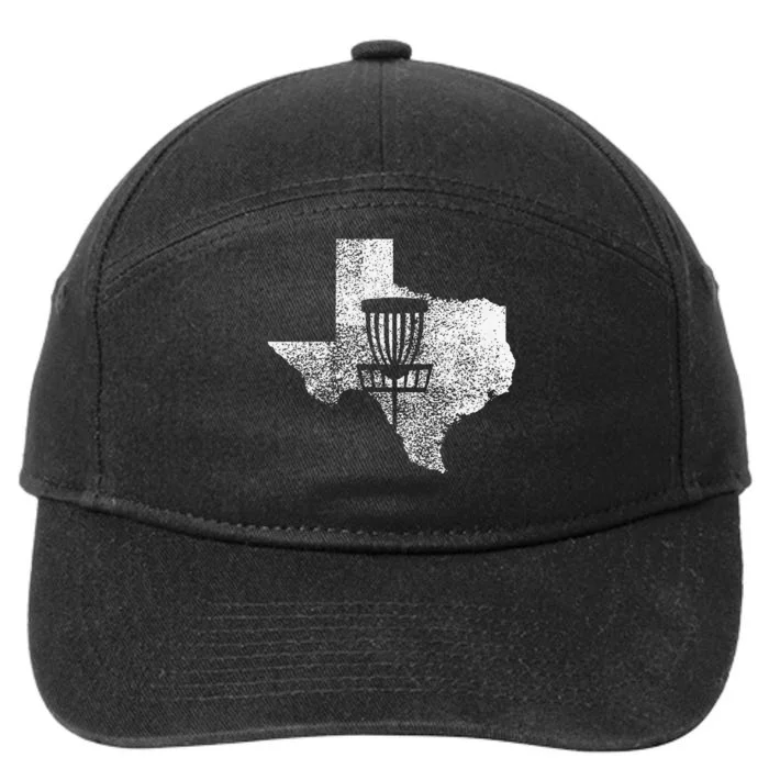 Texas Disc Golf State With Basket Distressed 7-Panel Snapback Hat