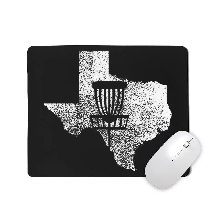 Texas Disc Golf State With Basket Distressed Mousepad