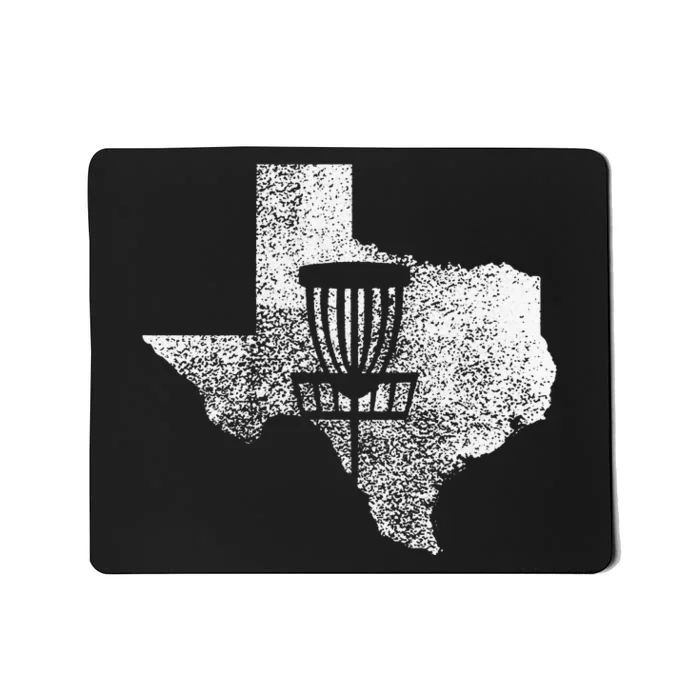 Texas Disc Golf State With Basket Distressed Mousepad