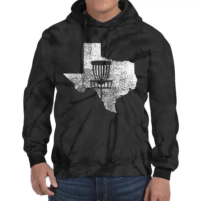 Texas Disc Golf State With Basket Distressed Tie Dye Hoodie