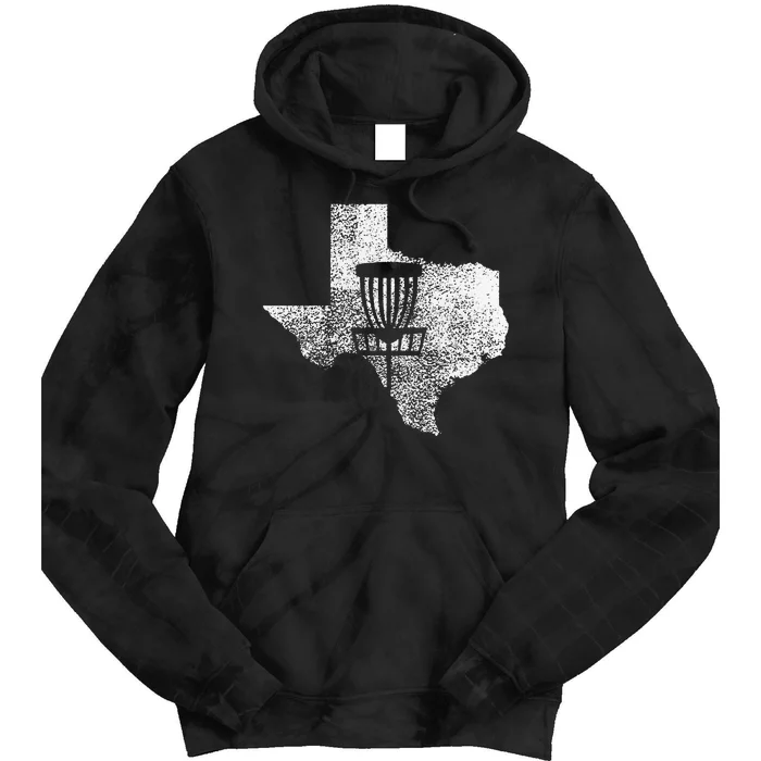 Texas Disc Golf State With Basket Distressed Tie Dye Hoodie