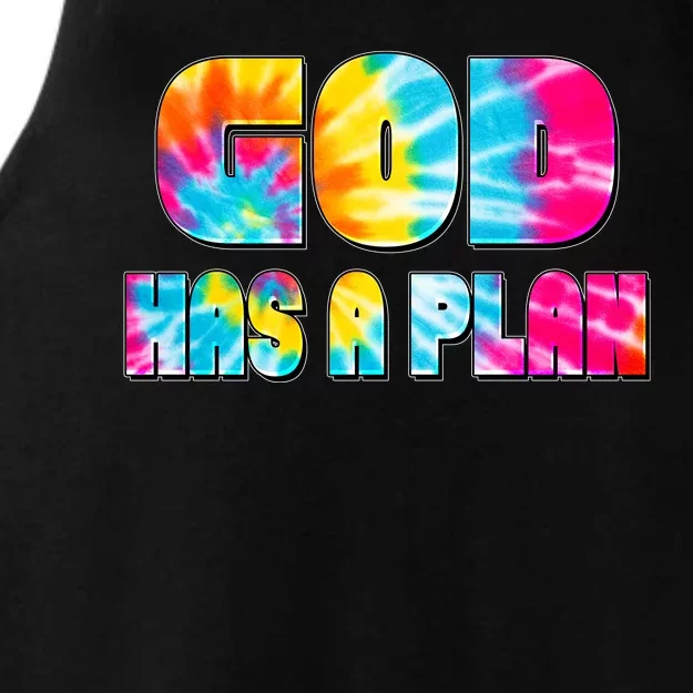 Tie Dye God Has A Plan Ladies Tri-Blend Wicking Tank