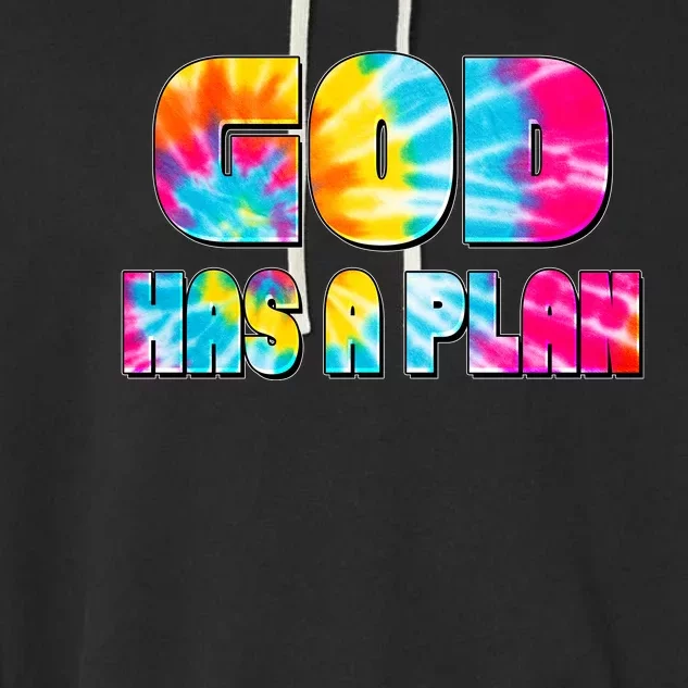 Tie Dye God Has A Plan Garment-Dyed Fleece Hoodie