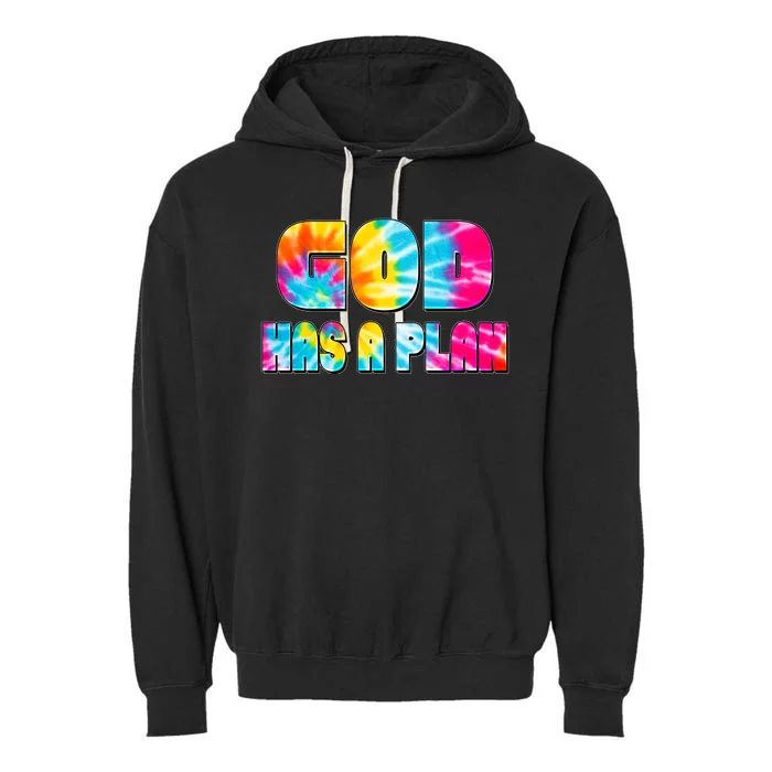 Tie Dye God Has A Plan Garment-Dyed Fleece Hoodie