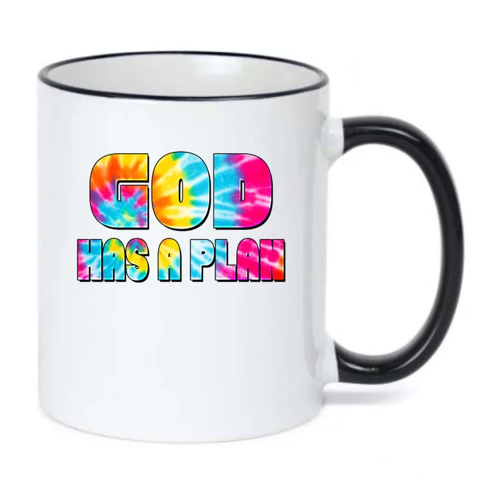 Tie Dye God Has A Plan Black Color Changing Mug