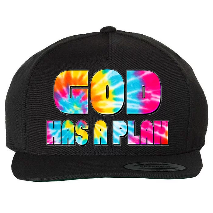 Tie Dye God Has A Plan Wool Snapback Cap