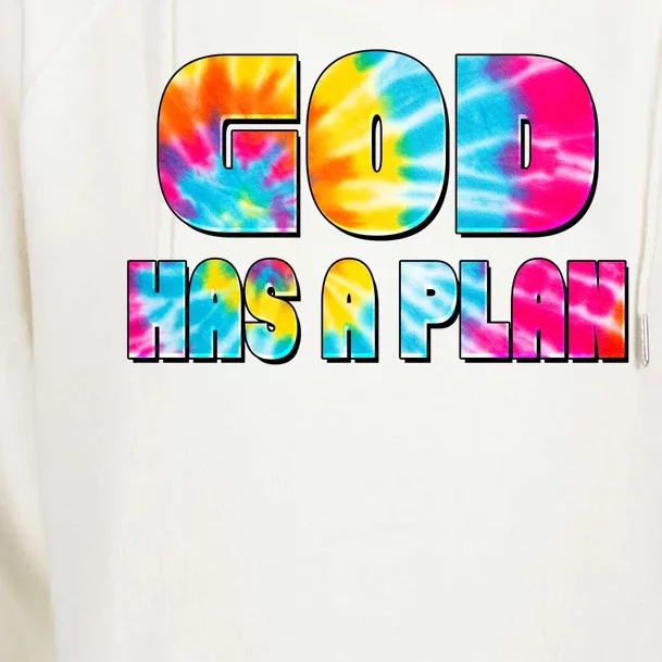 Tie Dye God Has A Plan Womens Funnel Neck Pullover Hood