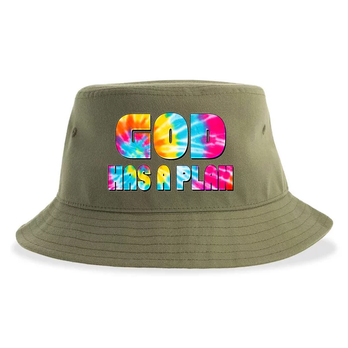 Tie Dye God Has A Plan Sustainable Bucket Hat