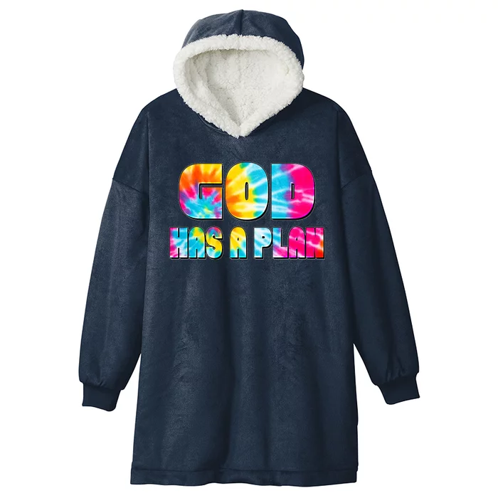 Tie Dye God Has A Plan Hooded Wearable Blanket