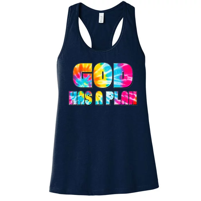 Tie Dye God Has A Plan Women's Racerback Tank