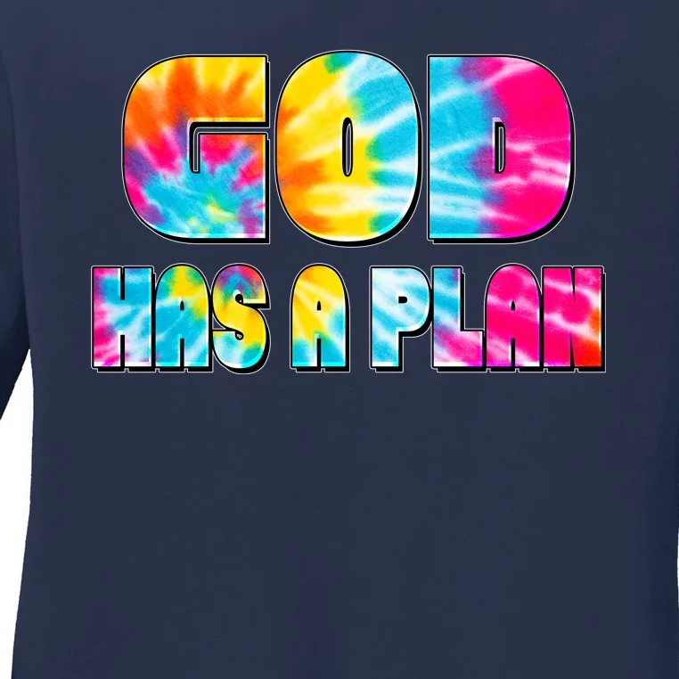 Tie Dye God Has A Plan Ladies Long Sleeve Shirt