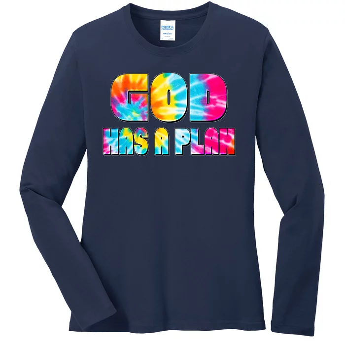 Tie Dye God Has A Plan Ladies Long Sleeve Shirt