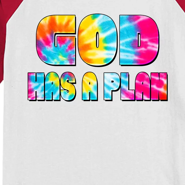 Tie Dye God Has A Plan Kids Colorblock Raglan Jersey