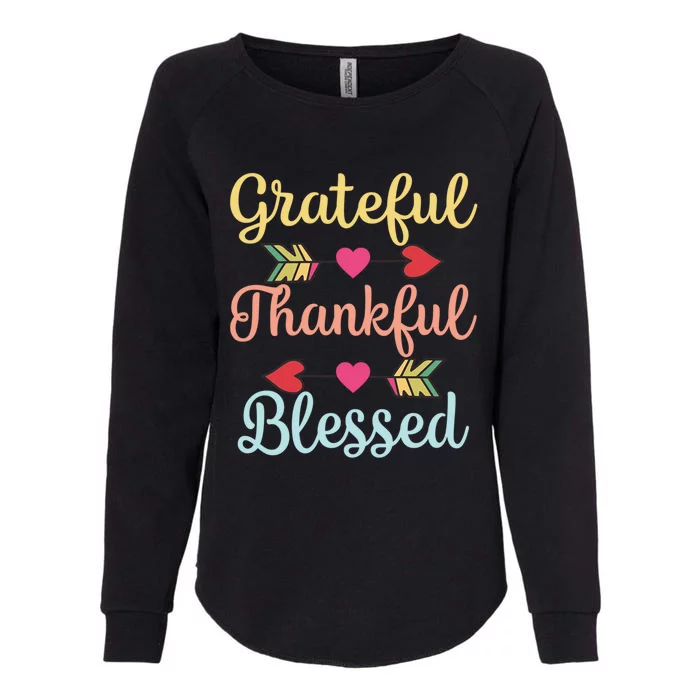 Thanksgiving Day Grateful Thankful Blessed Vintage Funny Gift Womens California Wash Sweatshirt