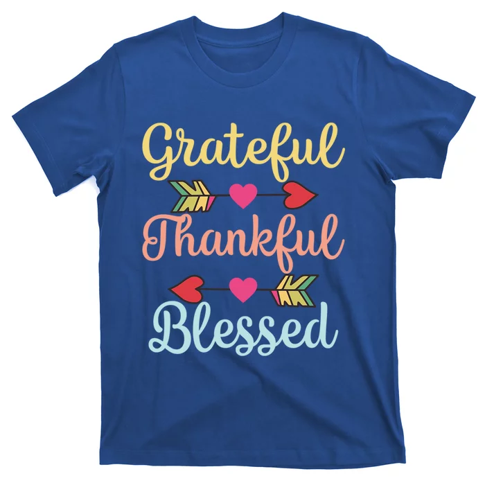 Thanksgiving Day Grateful Thankful Blessed Vintage Funny Gift T-Shirt