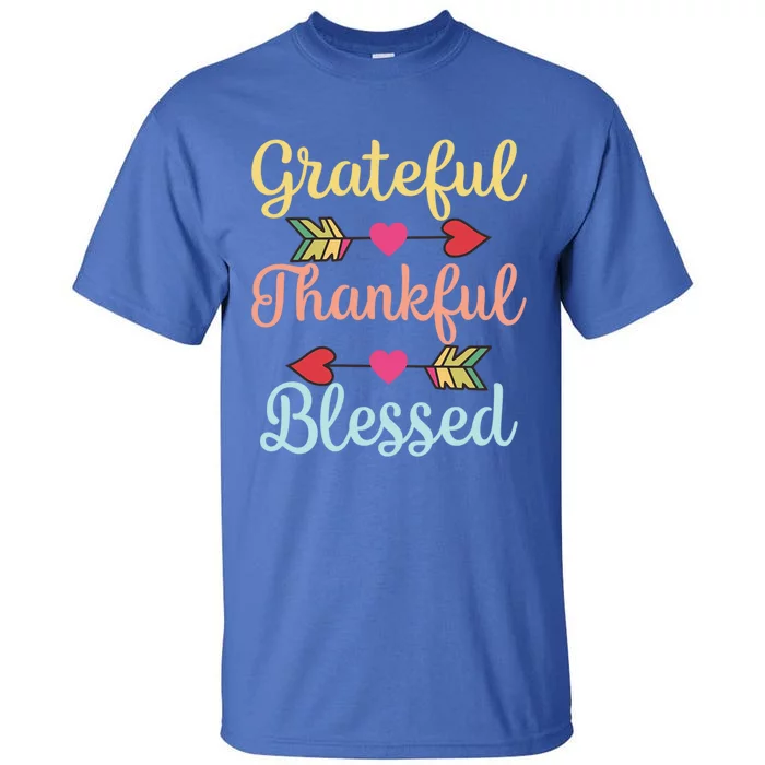 Thanksgiving Day Grateful Thankful Blessed Vintage Funny Gift Tall T-Shirt