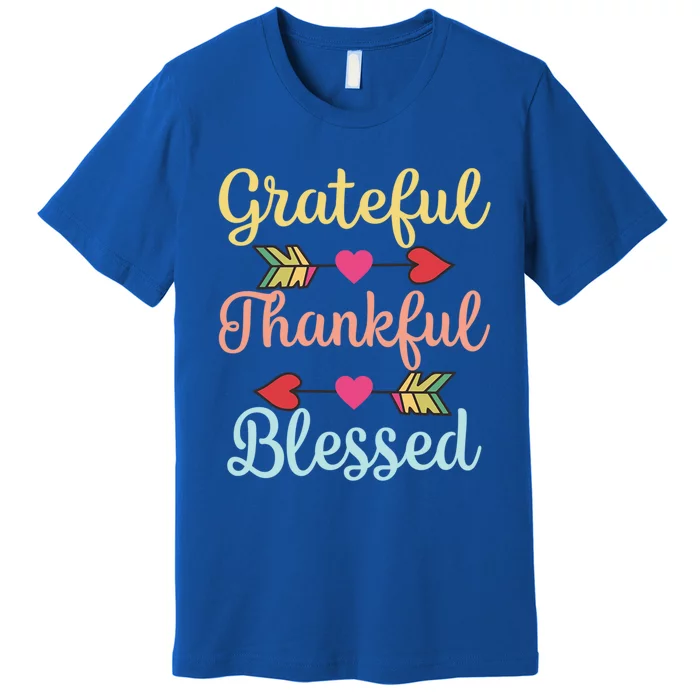 Thanksgiving Day Grateful Thankful Blessed Vintage Funny Gift Premium T-Shirt