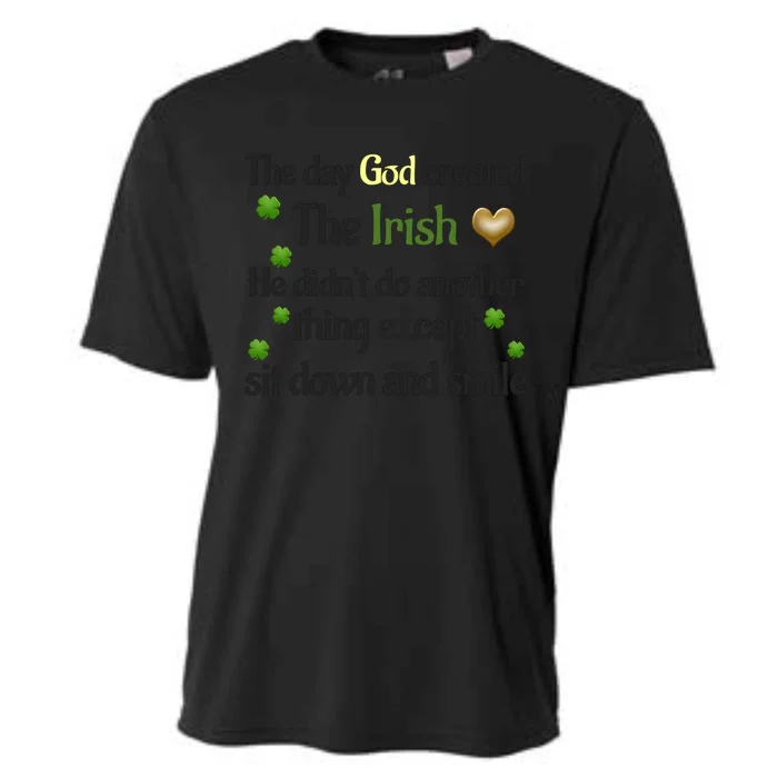 The Day God Created The Irish Cool Gift Cooling Performance Crew T-Shirt