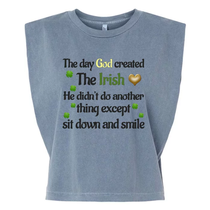 The Day God Created The Irish Cool Gift Garment-Dyed Women's Muscle Tee