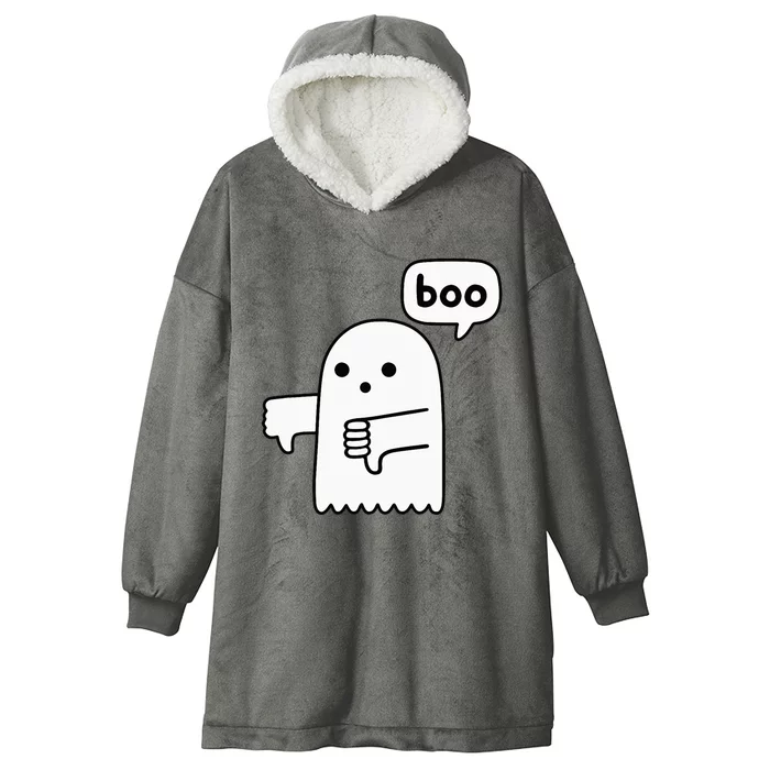 Thumbs Down Ghost Screaming Boo Disapproval Hooded Wearable Blanket