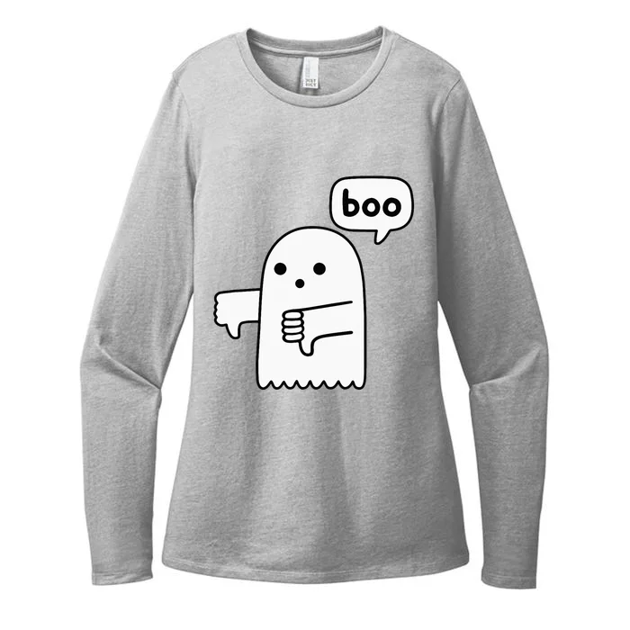 Thumbs Down Ghost Screaming Boo Disapproval Womens CVC Long Sleeve Shirt