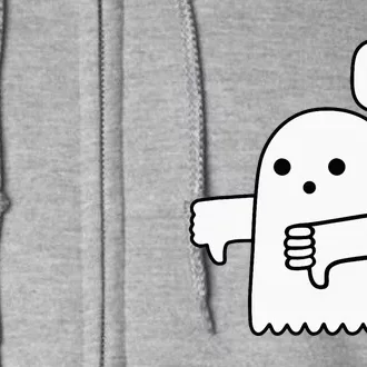 Thumbs Down Ghost Screaming Boo Disapproval Full Zip Hoodie