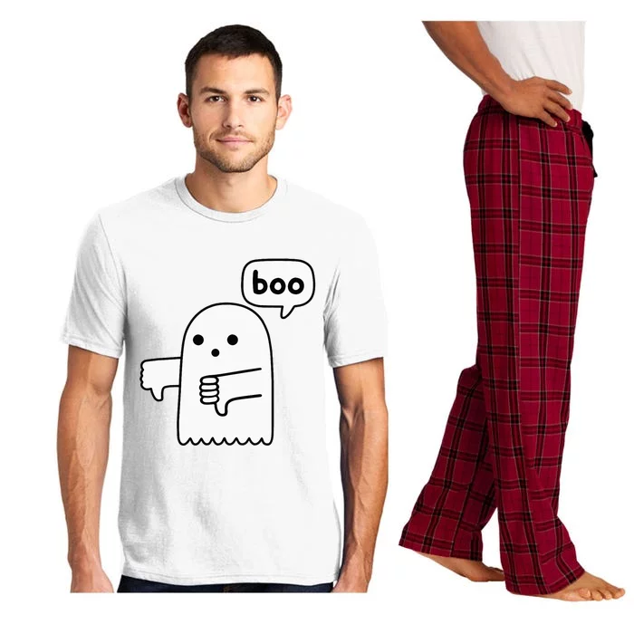 Thumbs Down Ghost Screaming Boo Disapproval Pajama Set