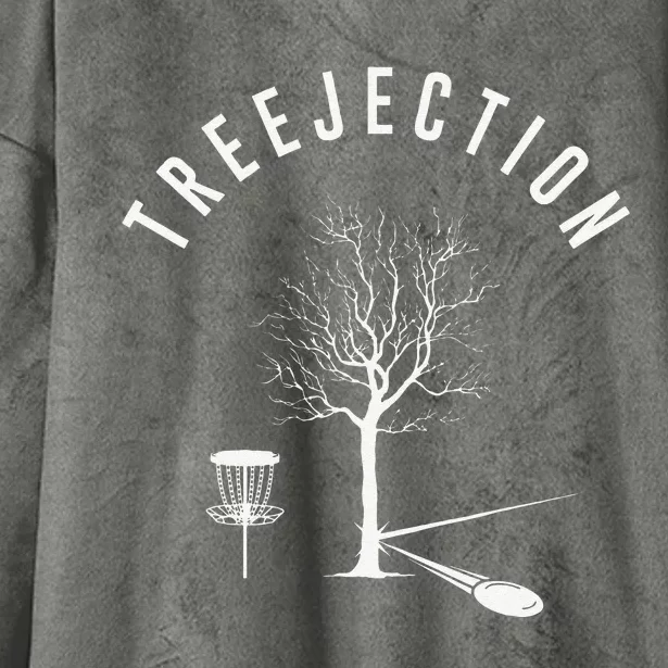 Treejection Disc Golf Funny Sports Tree Disc Golf Player Hooded Wearable Blanket