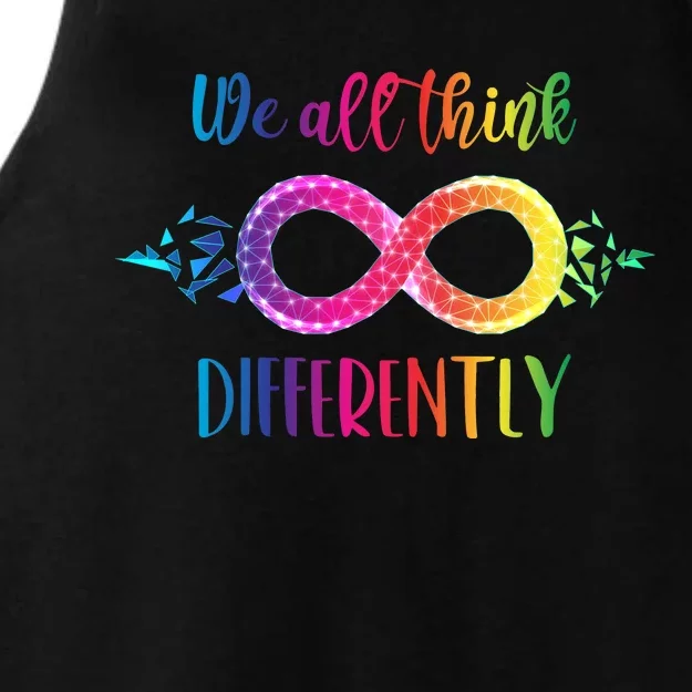 Think Differently Glass Infinity Symbol Autism Awareness Ladies Tri-Blend Wicking Tank