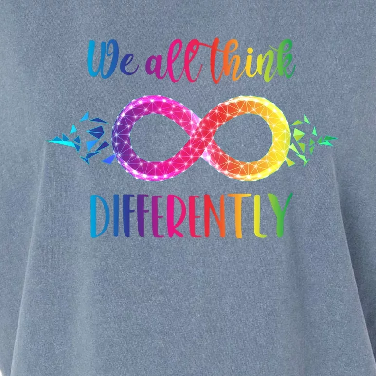 Think Differently Glass Infinity Symbol Autism Awareness Garment-Dyed Women's Muscle Tee