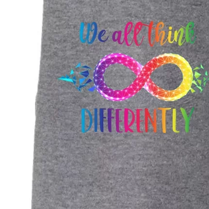 Think Differently Glass Infinity Symbol Autism Awareness Doggie 3-End Fleece Hoodie