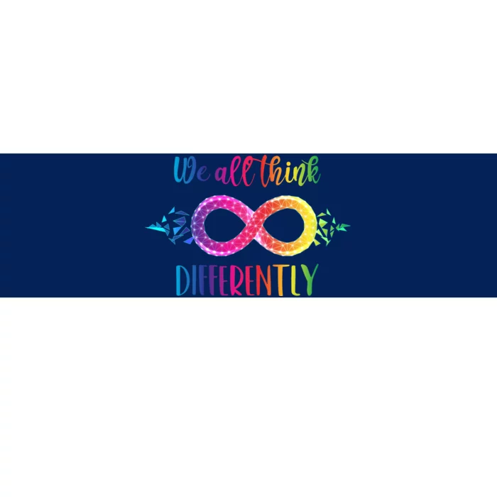 Think Differently Glass Infinity Symbol Autism Awareness Bumper Sticker