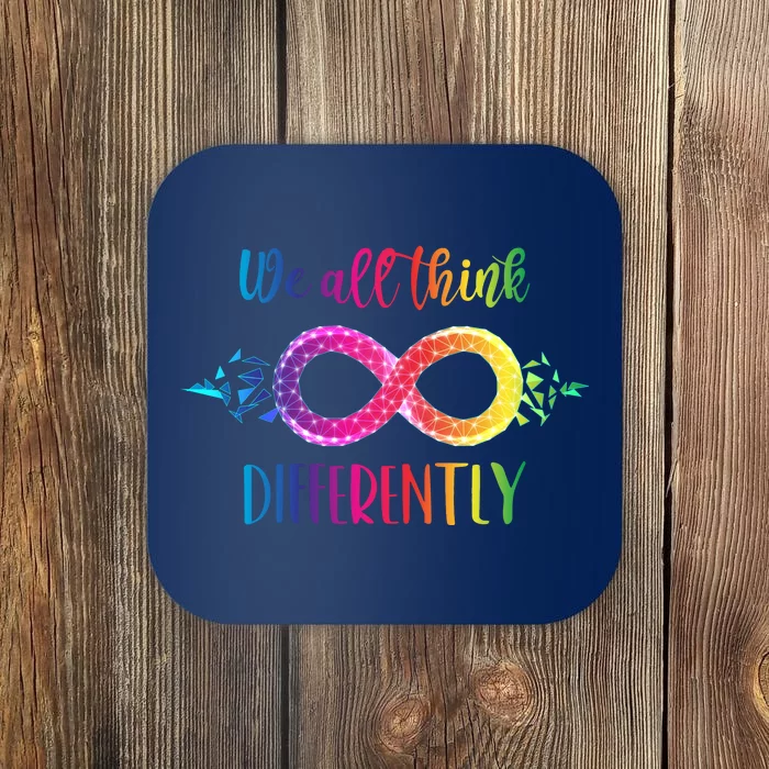 Think Differently Glass Infinity Symbol Autism Awareness Coaster