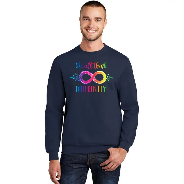 Think Differently Glass Infinity Symbol Autism Awareness Tall Sweatshirt